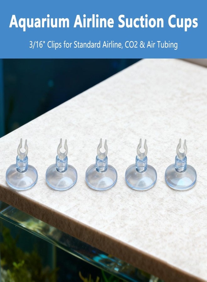 YAFIYGI 50Pcs Aquarium Suction Cups with Clips Airline Hose Holders for Tubing Small Clear Cup Clamps for Fish Tank Air Line Mini Heater Tube Holder Clamp Clips for Aquarium Air Accessories 3/16 - Image 3